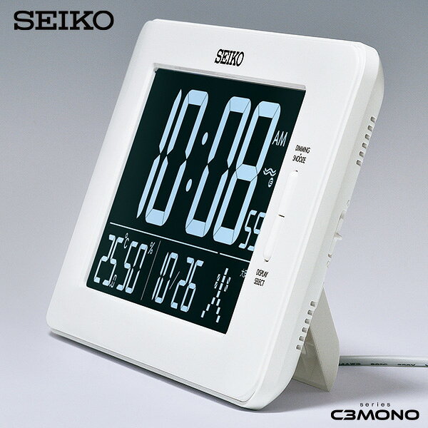 電波 デジタル 時計 セイコー DL216W SEIKO C3MONO シースリーモノ カレンダー 温度 湿度 スヌーズ アラーム 掛 置 兼用 【お取り寄せ】 [2]