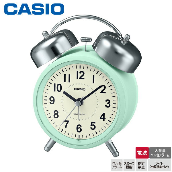 樂天商城 - カシオ 電波 めざまし 時計 TQ-720J-3JF CASIO アナログ 大音量 ベル音 アラーム スヌーズ ライト レトロ クロック 【お取り寄せ】