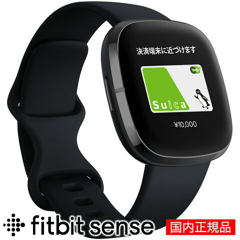 スマートウォッチ フィットビット Fitbit Sense FB512BKBK-FRCJK カーボン×グラファイト 活動量計 腕時計 皮膚温センサー 皮膚電気活動スキャン アレクサ(Alexa)/Googleアシスタント GPS 睡眠計 歩数計 心拍計 電話/LINE通知 【あす楽】【送料無料】