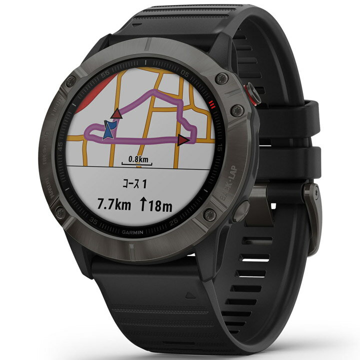 【取説★印刷サービス】 GPSスマートウォッチ ガーミン GARMIN fenix 6X Sapphire Black DLC (010-02157-43) ランニング 登山 ゴルフ スキー アウトドア スポーツ Suica対応 血中酸素トラッキング 心拍計 音楽再生 メール/ライン通知機能 【あす楽】