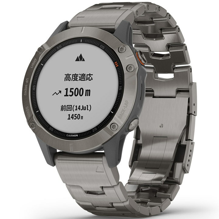 【取説★印刷サービス】 GPSスマートウォッチ ガーミン GARMIN fenix 6 Sapphire Ti Gray Titanium band (010-02158-83) ランニング 登山 ゴルフ スノーボード アウトドア スポーツ Suica対応 血中酸素トラッキング 心拍計 音楽再生 通知機能 【あす楽】