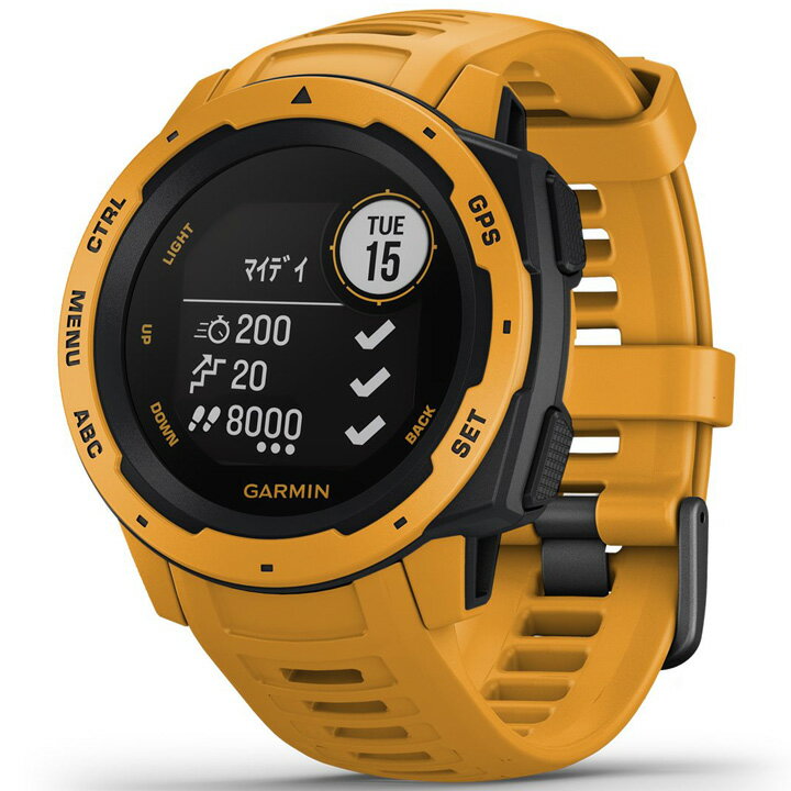 【取説★印刷サービス】 GPSマルチスポーツウォッチ ガーミン インスティンクト GARMIN Instinct Sunburst (010-02064-42) ランニング マラソン 登山 クライミング 海 プール スイム 心拍計 気圧高度計 コンパス 加速度計 温度計 腕時計 【G在庫】