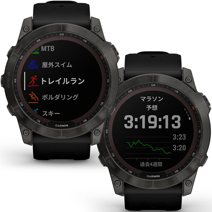 【取説★印刷サービス】 GPSスマートウォッチ ガーミン GARMIN fenix 7X Sapphire Dual Power Ti Carbon Gray DLC / Black (010-02541-31) ランニング 登山 ゴルフ スキー アウトドア トレイルラン 筋トレ スポーツ Suica対応 血中酸素 心拍計 音楽 通知機能 【あす楽】