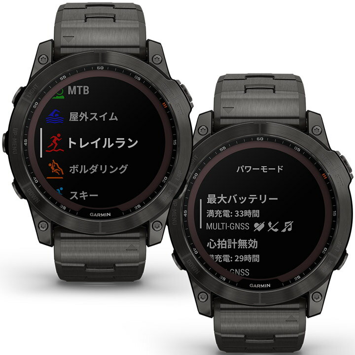 【取説★印刷サービス】 GPSスマートウォッチ ガーミン GARMIN fenix 7X Sapphire Dual Power Ti Carbon Gray DLC / Carbon Gray DLC Vented Titanium Band (010-02541-47) ランニング 登山 ゴルフ サーフィン 水泳 Suica対応 血中酸素 心拍計 音楽 通知機能 【あす楽】