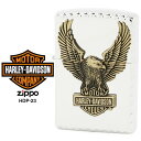 Harley Davidson ハーレー ダビッドソン Zippo ジッポー ZIPPO Harley-Davidson HDP-23 シルバーミラーメッキ 特殊コーナーカット 真鍮古美メタル ライター 【お取り寄せ】