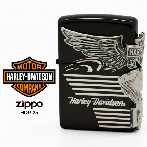 Zippo n[[ _rbh\ Wb|[ ZIPPO Harley-Davidson HDP-25 ubNCI Vo[ C^[ y݌ɂz