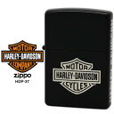 Harley Davidson ハーレー ダビッドソン Zippo ジッポー ZIPPO Harley-Davidson HDP-37 イオンブラックマット 3面加工 ライター 