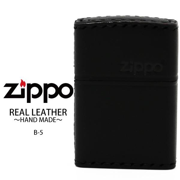 Zippo REAL LEATHER HAND MADE A U[ nhCh Wb|[ ZIPPO B-5 S ubN x[X C^[ y񂹁z