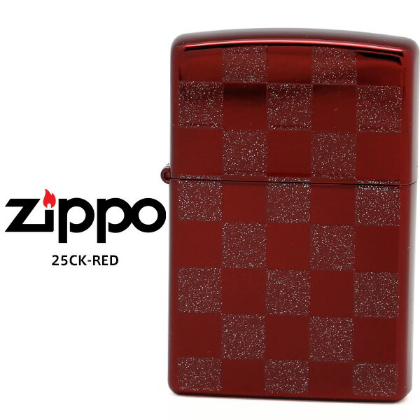  Zippo ジッポー ZIPPO 25CK-RED レッド クロームポリッシュ クリア 市松模様 チェッカーフラグ オイル ライター 