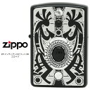 Zippo インディアンスピリット BK ジッポー ZIPPO ココペリ 天然石 オニキス ハウライト ブラック ライター 【お取り寄せ】