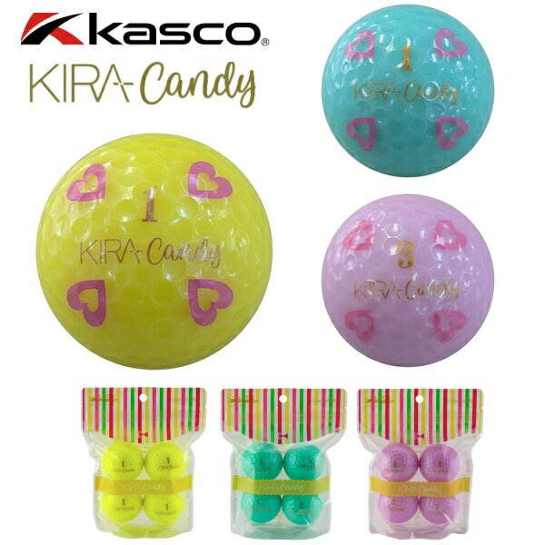 KASCO - キャスコ ゴルフボール KIRA Candy ハート ボール 1パック(4個入り) レディース専用ボール Kasco