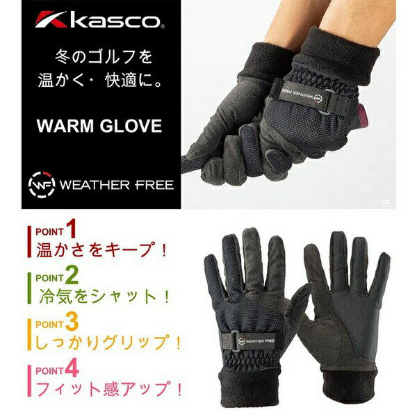 キャスコ Kasco WEATHER FREE ウェザーフリー ウォームグローブ メンズ 両手用 WFSF-2227W 【ポスト投函配送】