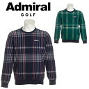 アドミラル ゴルフ メンズ ビッグチェック クルーネックニット Admiral Golf ADMA185