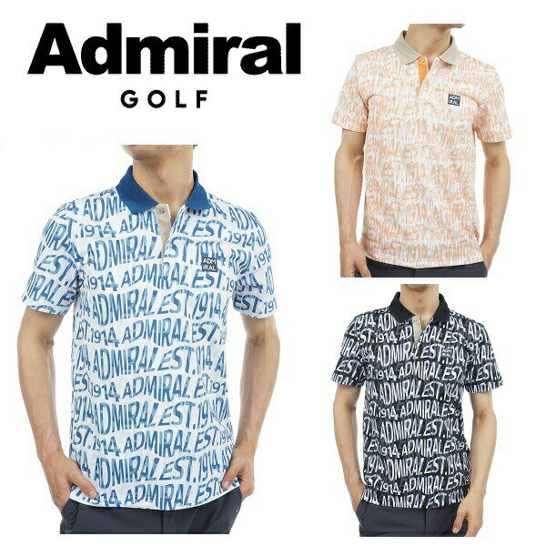 Shirts - アドミラル ゴルフ メンズ ウォーターペイントロゴプロント シャツ ADMIRAL ADMA329 2023年春夏モデル