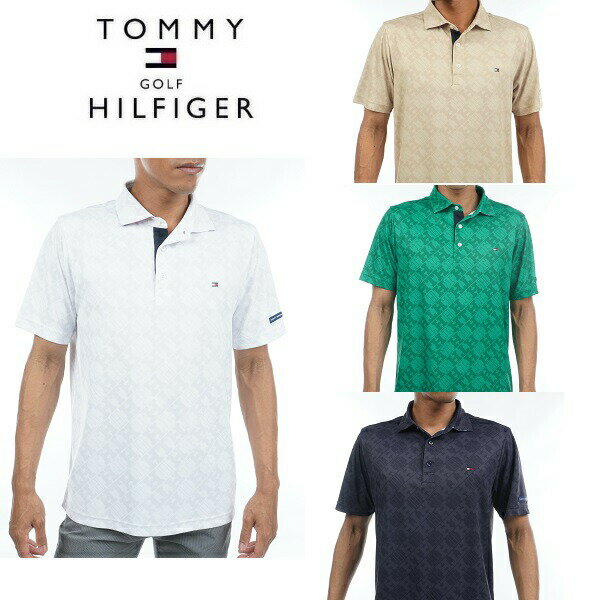 トミーヒルフィガー ゴルフ メンズ THプリント 台衿付シャツ ポロシャツ TOMMY HILFIGER THMA304 2023年春夏モデル