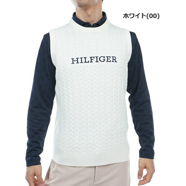 トミーヒルフィガー ゴルフ メンズ ケーブルクルーネックニットベスト TOMMY HILFIGER GOLF THMA354