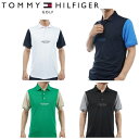 トミーヒルフィガー ゴルフ メンズ カラーブロック 半袖ポロシャツ TOMMY HILFIGER GOLF THMA403 2024年春夏モデル