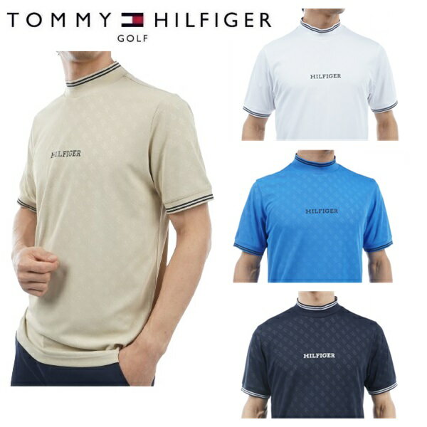 トミーヒルフィガー ゴルフ メンズ THモノグラム 半袖モックネックシャツ TOMMY HILFIGER GOLF THMA408 2024年春夏モデル