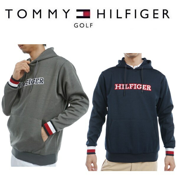 トミーヒルフィガー ゴルフ メンズ フロントロゴ スウェットフーディー TOMMY HILFIGER GOLF THMA457 2024年秋冬モデル