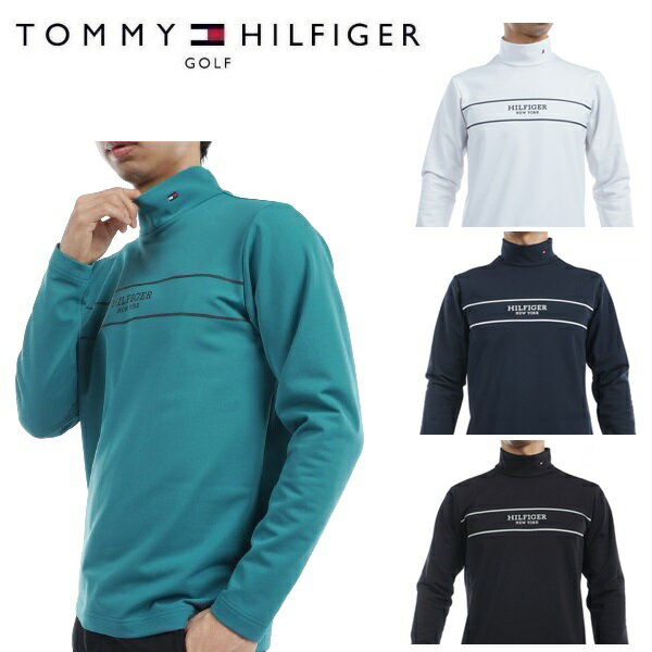 トミーヒルフィガー ゴルフ メンズ パネルストライプ 長袖ハイネックシャツ TOMMY HILFIGER GOLF THMA474 2024年秋冬モデル