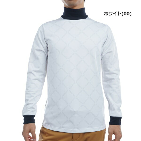 トミーヒルフィガー ゴルフ メンズ ダイヤロゴプリント 長袖ハイネックシャツ TOMMY HILFIGER GOLF THMA481 2024年秋冬モデル