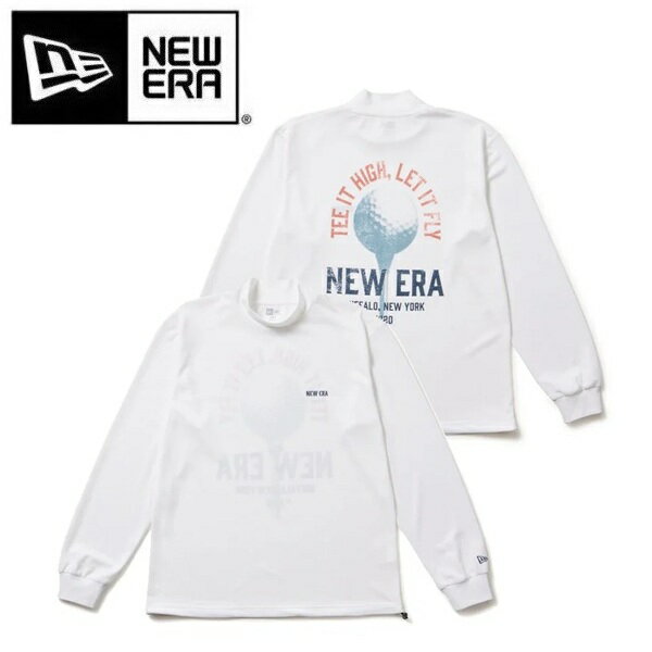 ニューエラ ゴルフ 長袖 ハイネック 鹿の子 Tシャツ ゴルフボール オフホワイト NEW ERA (14669869) 2025年秋冬モデル