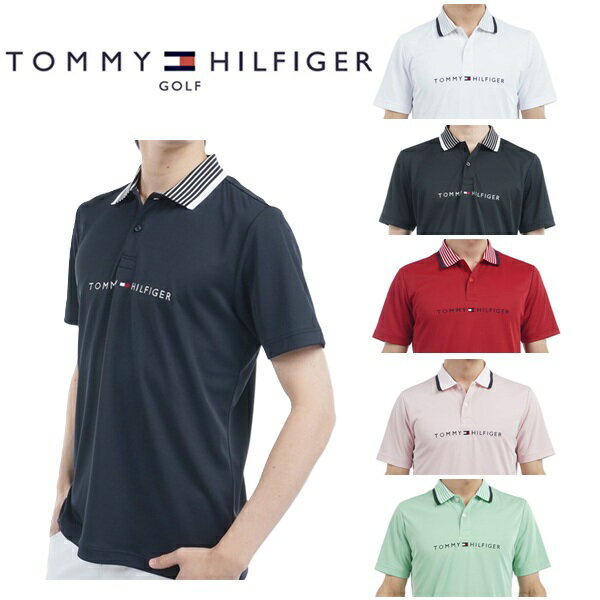 トミーヒルフィガー ゴルフ メンズ エッセンシャルストライプカラー 半袖ポロシャツ TOMMY HILFIGER THMA513 2025年春夏モデル