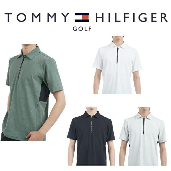トミーヒルフィガー ゴルフ メンズ リンクスジャガード 半袖ハーフジップシャツ TOMMY HILFIGER THMA536 2025年春夏モデル