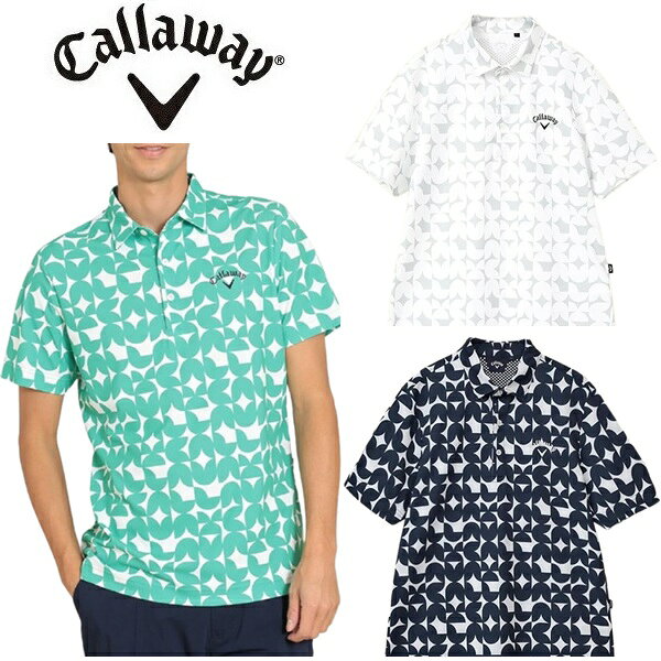 CALLAWAY - キャロウェイ ゴルフ メンズ シャツ 幾何学プリントカノコ 半袖シャツ Callaway Golf C24134112