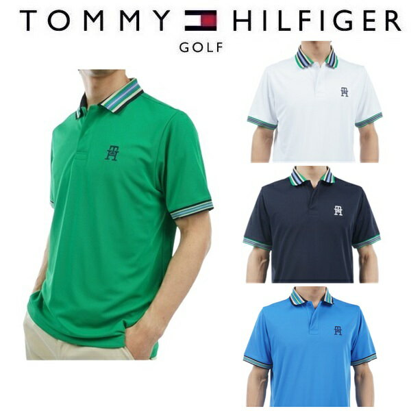 トミーヒルフィガー ゴルフ メンズ マルチライン 半袖ポロシャツ TOMMY HILFIGER GOLF THMA407