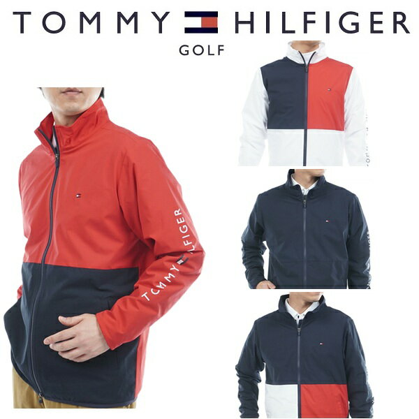 トミーヒルフィガー ゴルフ メンズ カラーブロック ウインドジャケット TOMMY HILFIGER GOLF THMA567 2025年秋冬モデル