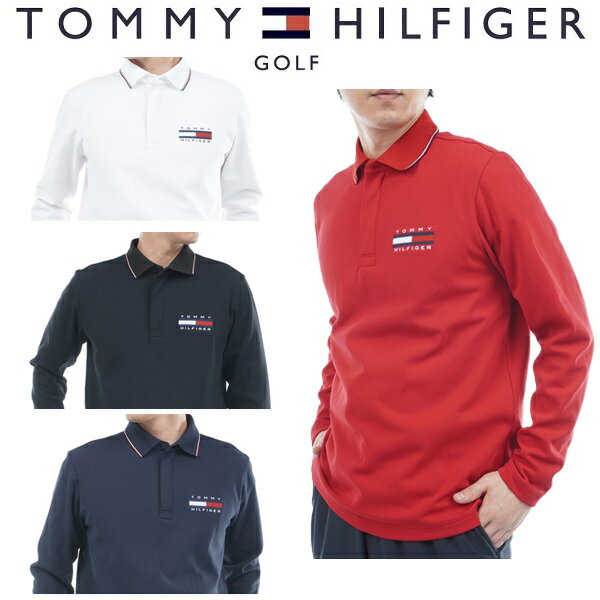 トミーヒルフィガー ゴルフ メンズ 台衿付き 長袖ジップアップポロシャツ TOMMY HILFIGER THMA580 2025年秋冬モデル