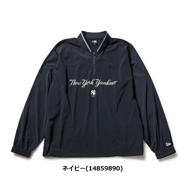 ニューエラ ゴルフ ウーブン プルオーバー ハーフジップ ニューヨーク・ヤンキース ネイビー NEW ERA (14859890) 2026年春夏モデル