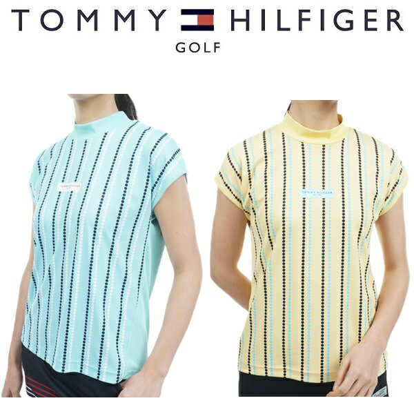 トミーヒルフィガー ゴルフ レディース チェーンドットフレンチモックネックシャツ TOMMY HILFIGER THLA323...