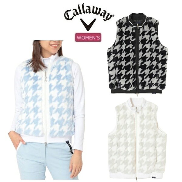 キャロウェイ ゴルフ レディース 千鳥プリントファーベスト (WOMENS) Callaway Gol...