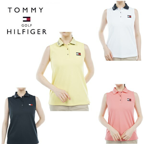 トミーヒルフィガー ゴルフ レディース ロゴカラー ノースリーブポロシャツ TOMMY HILFIGER THLA316
