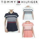 トミーヒルフィガー ゴルフ レディース パネルボーダー フレンチシャツプルオーバー TOMMY HILFIGER THLA327 2023年春夏モデル