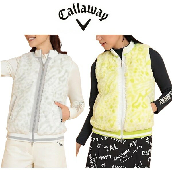 キャロウェイ ゴルフ レディース ベスト レオパードプリント ファー ベスト Callaway Golf C24216203
