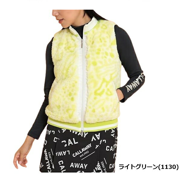 キャロウェイ ゴルフ レディース ベスト レオパードプリント ファー ベスト Callaway Golf C24216203