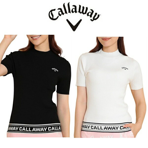 乐天商城 - キャロウェイ ゴルフ レディース シャツ 半袖ハイネックプレーンニット Callaway Golf C24218201