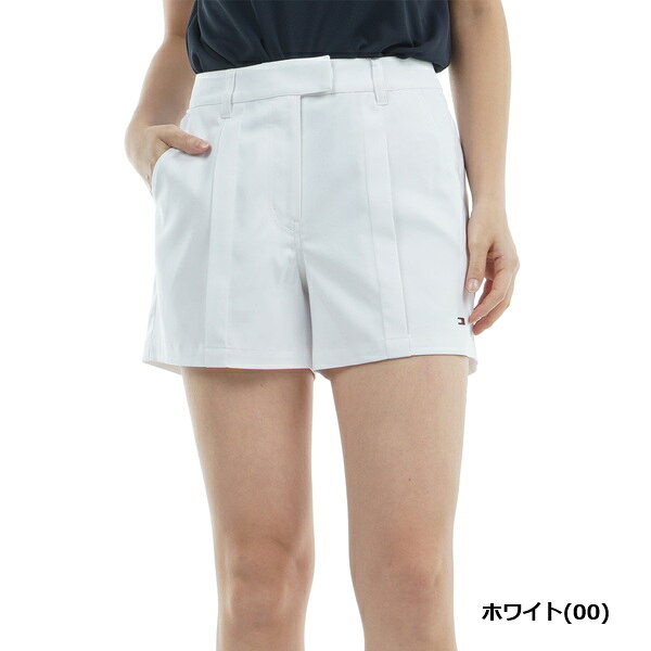 IG-GOLF 楽天市場店のトミーヒルフィガー ゴルフレディース フロントタックツイル ショートパンツ TOMMY HILFIGER THLA519 2025年春夏モデル｜アングル2