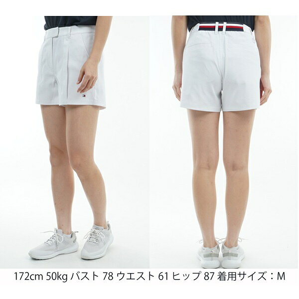 IG-GOLF 楽天市場店のトミーヒルフィガー ゴルフレディース フロントタックツイル ショートパンツ TOMMY HILFIGER THLA519 2025年春夏モデル｜アングル3