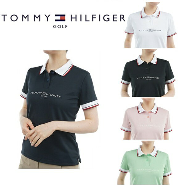 乐天商城 - トミーヒルフィガー ゴルフレディース フロントロゴ ホワイトカラー半袖ポロシャツ TOMMY HILFIGER THLA531 2025年春夏モデル