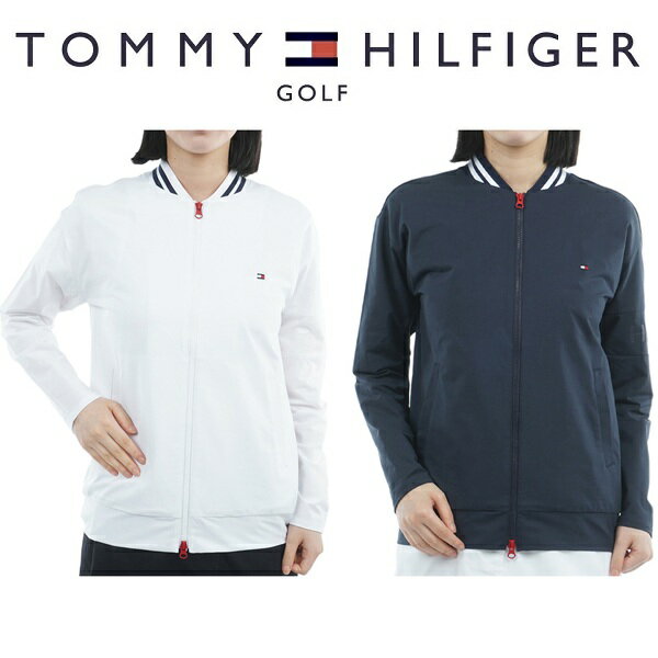 トミーヒルフィガー ゴルフ レディース 袖エンボスロゴ スウェットジャケット TOMMY HILFIGER GOLF THLA558 2025秋冬モデル