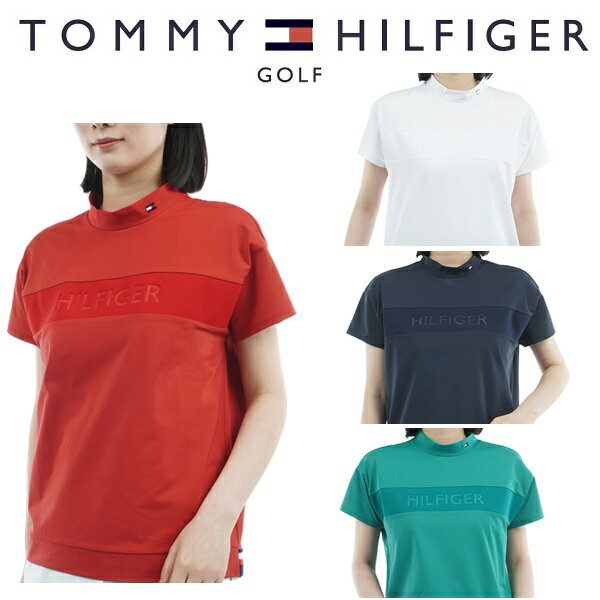 トミーヒルフィガー ゴルフレディース エンボスロゴ 半袖モックネックシャツ TOMMY HILFIGER THLA562 2025年秋冬モデル
