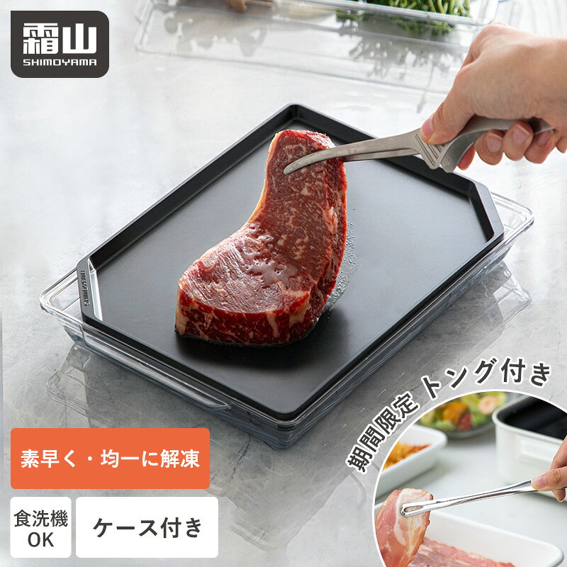【さらに15％OFF対象】【特典付】＼おまけのトング付き／解凍プレート フタ付き ケース付き 解凍 急速解凍 解凍板 自…