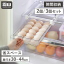 【全品10倍 18日限定】卵入れ 冷蔵庫トレー 2個セット 3個セット 卵ケース 引き出し 吊り下げ 卵収納ケース たまご収納 伸縮 30~44cm 冷蔵庫収納 透明 エッグホルダー たまご 省スペース コンパクト トレー 冷蔵庫 冷蔵庫整理 保存容器 台所 収納 霜山
