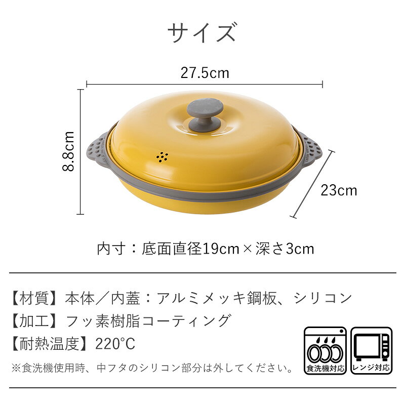 ＼レビューで鍋つかみプレゼント／電子レンジ調理器 両面焼き 焼き魚 魚焼き器 グリルパン 簡単 調理 焼き目 食洗機対応 レンジ グリル 丸形 フタ付き 焼く 蒸す 煮る 茹でる 炒める 温め直し 時短 グリルプレート 蒸し器 蓋 調理器具 万能 キッチン 霜山 ignis-10001206 霜山楽天市場店 サンプル画像2