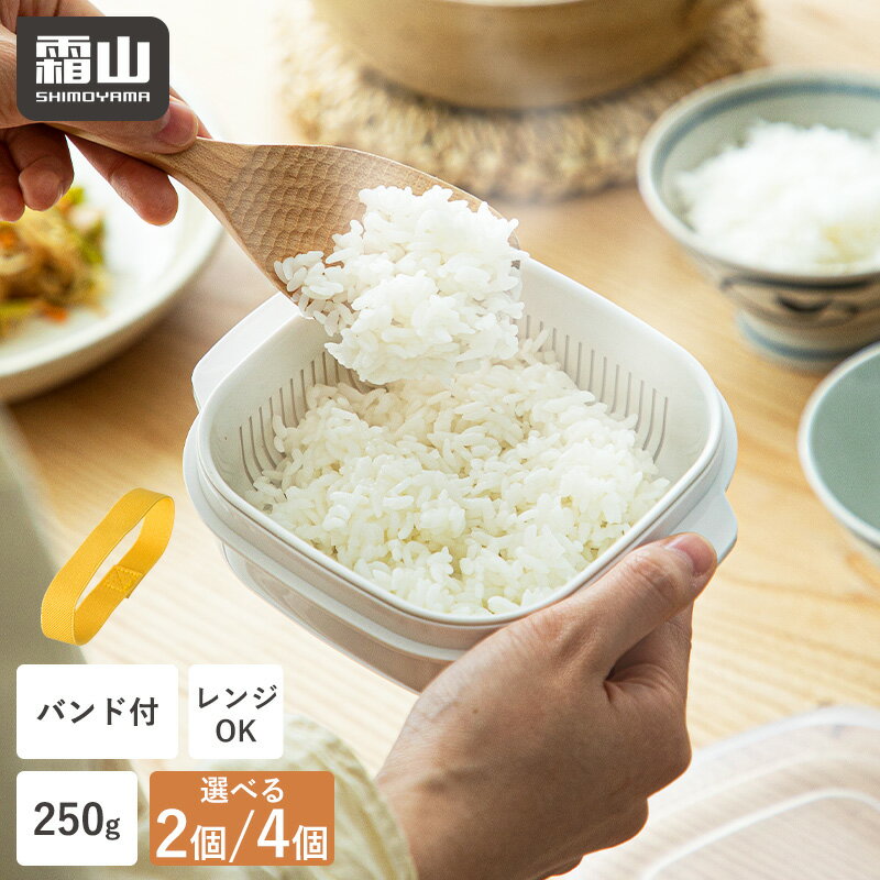 【10％OFF スタート4H限定】冷凍ごはん容器 2個セット 4個セット バンド付き 冷凍保存容器 ボックス 単品 お米 冷凍ご飯 冷凍ごはん 保存容器 お米 米 冷凍保存 容器 炊き立て ふっくら レンジ 電子レンジ可 スチーム 容器 保存 便利 お弁当 ランチボックス シンプル 霜山