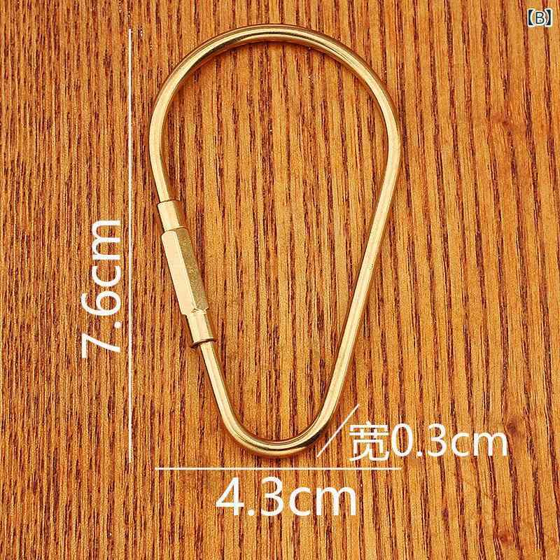 イグノライツのキーホルダー 真鍮 多機能 Dカン Uフック 水滴型キーリング 平面バックル フラットリング アウトドア バッグアクセサリー シンプル 耐久性 おしゃれ 軽量 コンパクト 使いやすい プレゼ｜アングル3